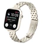 For Apple Watch 42mm / 41mm / 40mm / 38mm Small Waist Slingshot Buckle Steel Watch Band(Starlight)