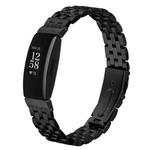 For Fitbit Inspire 1 / Inspire 2 Five Beads Slingshot Buckle Steel Watch Band(Black)