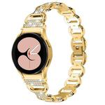 For Samsung Galaxy Watch 7 40mm / 44mm Metal Head Oval Diamond Stainless Steel Watch Band(Gold)