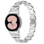 For Samsung Galaxy Watch 7 40mm / 44mm Metal Head Oval Diamond Stainless Steel Watch Band(Silver)