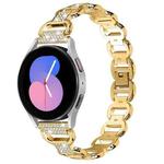 20mm Oval Diamond Stainless Steel Watch Band(Gold)
