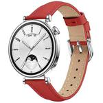 18mm Slim Genuine Leather Watch Band(Red)