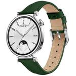 18mm Slim Genuine Leather Watch Band(Pine Green)