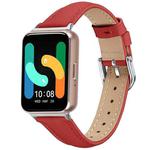 For Samsung Galaxy Fit3 Slim Genuine Leather Watch Band(Red)