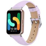 For Samsung Galaxy Fit3 Slim Genuine Leather Watch Band(Light Purple)
