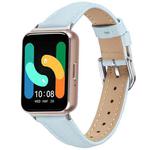 For Samsung Galaxy Fit3 Slim Genuine Leather Watch Band(Sky Blue)