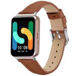For Samsung Galaxy Fit3 Slim Genuine Leather Watch Band(Brown)