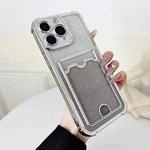 For iPhone 11 Pro Four-cornered Glitter Electroplated Card Bag TPU Phone Case(Silver)