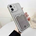 For iPhone 12 Four-cornered Glitter Electroplated Card Bag TPU Phone Case(Silver)