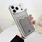 For iPhone 17 Pro Max Four-cornered Glitter Electroplated Card Bag TPU Phone Case(Silver)