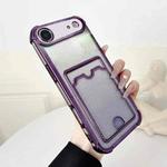 For iPhone 17 Air Four-cornered Glitter Electroplated Card Bag TPU Phone Case(Purple)