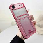 For iPhone 17 Air Four-cornered Glitter Electroplated Card Bag TPU Phone Case(Pink)