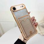 For iPhone 17 Air Four-cornered Glitter Electroplated Card Bag TPU Phone Case(Gold)