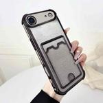 For iPhone 17 Air Four-cornered Glitter Electroplated Card Bag TPU Phone Case(Black)