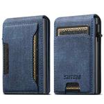 The Suteni denim pattern button automatically pops out the card box(Blue)