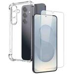 For Samsung Galaxy S25+ 5G NORTHJO 2 in 1 TPU Airbag Shockproof Phone Case with Screen Film(Clear)