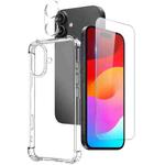 For iPhone 17 NORTHJO 3 in 1 TPU Airbag Shockproof Phone Case with Screen Protector Lens Film(Clear)