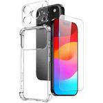 For iPhone 17 Pro Max NORTHJO 3 in 1 TPU Airbag Shockproof Phone Case with Screen Protector Lens Film(Clear)