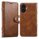 For iPhone 16 Plus Suteni Q-03 Oil Wax Magnetic Clasp Leather Phone Case(Brown)