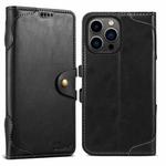 For iPhone 15 Pro Max Suteni Q-03 Oil Wax Magnetic Clasp Leather Phone Case(Black)