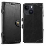For iPhone 14 Plus Suteni Q-03 Oil Wax Magnetic Clasp Leather Phone Case(Black)