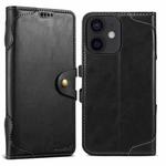 For iPhone 12 mini Suteni Q-03 Oil Wax Magnetic Clasp Leather Phone Case(Black)