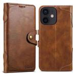 For iPhone 12 mini Suteni Q-03 Oil Wax Magnetic Clasp Leather Phone Case(Brown)