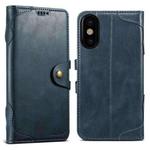 For iPhone X / XS Suteni Q-03 Oil Wax Magnetic Clasp Leather Phone Case(Blue)