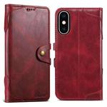 For iPhone XS Max Suteni Q-03 Oil Wax Magnetic Clasp Leather Phone Case(Red)