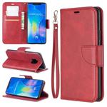 Retro Lambskin Texture Pure Color Horizontal Flip PU Leather Case For Huawei Mate 20 Pro, with Holder & Card Slots & Wallet & Lanyard(Red)