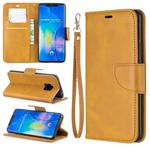 Retro Lambskin Texture Pure Color Horizontal Flip PU Leather Case For Huawei Mate 20 Pro, with Holder & Card Slots & Wallet & Lanyard(Yellow)