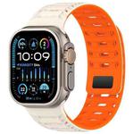 For Apple Watch 42mm / 41mm / 40mm / 38mm Mountain Armor Magnetic Silicone Watch Band(Starlight Orange)