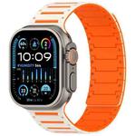 For Apple Watch 46mm / 49mm / 45mm / 44mm Colorful Spirit Piano Soft Magnetic Two-tone Watch Band(Starlight Orange)