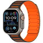 For Apple Watch 46mm / 49mm / 45mm / 44mm Colorful Spirit Piano Soft Magnetic Two-tone Watch Band(Black Orange)