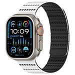 For Apple Watch 42mm / 41mm / 40mm / 38mm Honeycomb Magnetic Watch Band(White black)