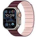 For Apple Watch 42mm / 41mm / 40mm / 38mm Honeycomb Magnetic Watch Band(Burgundy Frosted)
