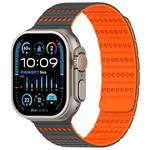 For Apple Watch 46mm / 49mm / 45mm / 44mm Honeycomb Magnetic Watch Band(Gray Orange)