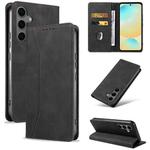 For Samsung Galaxy S24 FE 5G Dreamy Magnetic Dual-fold Calfskin Leather Phone Case(Black)