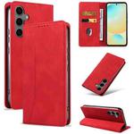 For Samsung Galaxy S24 FE 5G Dreamy Magnetic Dual-fold Calfskin Leather Phone Case(Red)