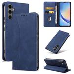 For Samsung Galaxy S24 FE 5G Dreamy Magnetic Dual-fold Calfskin Leather Phone Case(Blue)