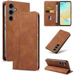 For Samsung Galaxy S24 FE 5G Dreamy Magnetic Dual-fold Calfskin Leather Phone Case(Crown)