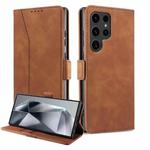 For Samsung Galaxy S24 Ultra 5G Dreamy Magnetic Dual-fold Calfskin Leather Phone Case(Crown)
