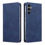 For Samsung Galaxy A34 5G Dreamy Magnetic Dual-fold Calfskin Leather Phone Case(Blue)