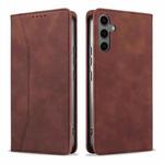 For Samsung Galaxy A34 5G Dreamy Magnetic Dual-fold Calfskin Leather Phone Case(Coffee)
