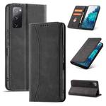 For Samsung Galaxy S20 FE Dreamy Magnetic Dual-fold Calfskin Leather Phone Case(Black)