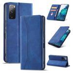 For Samsung Galaxy S20 FE Dreamy Magnetic Dual-fold Calfskin Leather Phone Case(Blue)