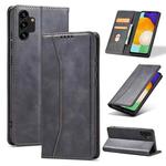 For Samsung Galaxy A13 Dreamy Magnetic Dual-fold Calfskin Leather Phone Case(Black)