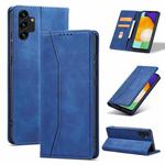 For Samsung Galaxy A13 Dreamy Magnetic Dual-fold Calfskin Leather Phone Case(Blue)