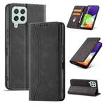For Samsung Galaxy A22 4G Dreamy Magnetic Dual-fold Calfskin Leather Phone Case(Black)