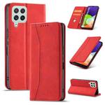 For Samsung Galaxy A22 4G Dreamy Magnetic Dual-fold Calfskin Leather Phone Case(Red)